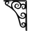 imageEkena Millwork BKTM01X10X12STN 1 2 W x 10 D x 12 H Tristan Wrought Iron Bracket Single Center BracePowder Coated Black