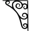 imageEkena Millwork BKTM01X10X12STN 1 2 W x 10 D x 12 H Tristan Wrought Iron Bracket Single Center BracePowder Coated Black