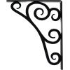 imageEkena Millwork BKTM01X10X12STN 1 2 W x 10 D x 12 H Tristan Wrought Iron Bracket Single Center BracePowder Coated Black