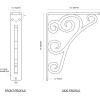 imageEkena Millwork BKTM01X10X12STN 1 2 W x 10 D x 12 H Tristan Wrought Iron Bracket Single Center BracePowder Coated Black