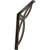 imageEkena Millwork BKTM01X10X12SVE 1 2 W x 10 D x 12 H Versailles Wrought Iron Bracket Single Center BraceAntiqued Brass
