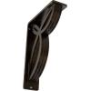 imageEkena Millwork BKTM01X10X12SVE 1 2 W x 10 D x 12 H Versailles Wrought Iron Bracket Single Center BraceAntiqued Brass