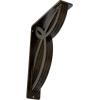 imageEkena Millwork BKTM01X10X12SVE 1 2 W x 10 D x 12 H Versailles Wrought Iron Bracket Single Center BraceAntiqued Brass
