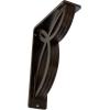 imageEkena Millwork BKTM01X10X12SVE 1 2 W x 10 D x 12 H Versailles Wrought Iron Bracket Single Center BraceAntiqued Bronze