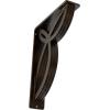 imageEkena Millwork BKTM01X10X12SVE 1 2 W x 10 D x 12 H Versailles Wrought Iron Bracket Single Center BraceAntiqued Bronze