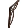 imageEkena Millwork BKTM01X10X12SVE 1 2 W x 10 D x 12 H Versailles Wrought Iron Bracket Single Center BraceAntiqued Copper