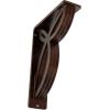 imageEkena Millwork BKTM01X10X12SVE 1 2 W x 10 D x 12 H Versailles Wrought Iron Bracket Single Center BraceAntiqued Copper