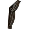 imageEkena Millwork BKTM01X10X12SVE 1 2 W x 10 D x 12 H Versailles Wrought Iron Bracket Single Center BraceAntiqued Pale Gold