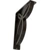 imageEkena Millwork BKTM01X10X12SVE 1 2 W x 10 D x 12 H Versailles Wrought Iron Bracket Single Center BraceAntiqued Warm Silver