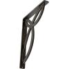 imageEkena Millwork BKTM01X10X12SVE 1 2 W x 10 D x 12 H Versailles Wrought Iron Bracket Single Center BraceAntiqued Warm Silver
