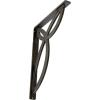 imageEkena Millwork BKTM01X10X12SVE 1 2 W x 10 D x 12 H Versailles Wrought Iron Bracket Single Center BraceAntiqued Warm Silver