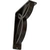 imageEkena Millwork BKTM01X10X12SVE 1 2 W x 10 D x 12 H Versailles Wrought Iron Bracket Single Center BraceAntiqued Warm Silver