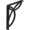 imageEkena Millwork BKTM01X10X12SVE 1 2 W x 10 D x 12 H Versailles Wrought Iron Bracket Single Center BracePowder Coated Black
