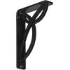 imageEkena Millwork BKTM01X10X12SVE 1 2 W x 10 D x 12 H Versailles Wrought Iron Bracket Single Center BracePowder Coated Black