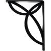 imageEkena Millwork BKTM01X10X12SVE 1 2 W x 10 D x 12 H Versailles Wrought Iron Bracket Single Center BracePowder Coated Black