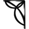 imageEkena Millwork BKTM01X10X12SVE 1 2 W x 10 D x 12 H Versailles Wrought Iron Bracket Single Center BracePowder Coated Black
