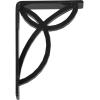 imageEkena Millwork BKTM01X10X12SVE 1 2 W x 10 D x 12 H Versailles Wrought Iron Bracket Single Center BracePowder Coated Black