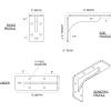 imageEkena Millwork BKTM02X18X06EBHWH Steel Bracket Embrey 2W x 18D x 6 12H Hammered WhiteAntiqued Pale Gold