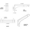 imageEkena Millwork BKTM02X18X06EBHWH Steel Bracket Embrey 2W x 18D x 6 12H Hammered WhiteHammered Silver