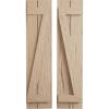 imageEkena Millwork 11W x 56H Rustic Two Board Joined BoardnBatten Rough Cedar Faux Wood Shutters wZBoard Per Pair Primed TanHand Hewn