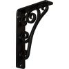 imageEkena Millwork BKTM01X10X12STN 1 2 W x 10 D x 12 H Tristan Wrought Iron Bracket Single Center BracePowder Coated Black