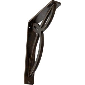 imageEkena Millwork BKTM01X10X12SVE 1 2 W x 10 D x 12 H Versailles Wrought Iron Bracket Single Center BraceAntiqued Bronze