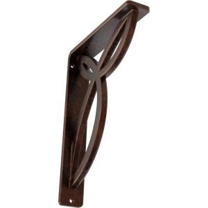 imageEkena Millwork BKTM01X10X12SVE 1 2 W x 10 D x 12 H Versailles Wrought Iron Bracket Single Center BraceAntiqued Copper