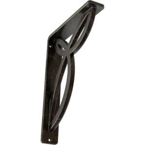 imageEkena Millwork BKTM01X10X12SVE 1 2 W x 10 D x 12 H Versailles Wrought Iron Bracket Single Center BraceAntiqued Warm Silver
