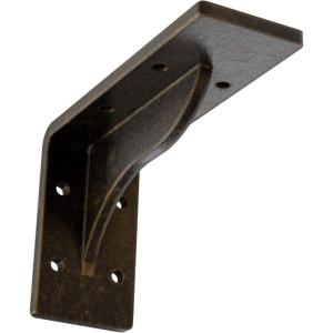 imageEkena Millwork BKTM02X18X06EBHWH Steel Bracket Embrey 2W x 18D x 6 12H Hammered WhiteAntiqued Brass