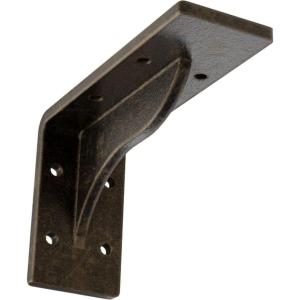 imageEkena Millwork BKTM02X18X06EBHWH Steel Bracket Embrey 2W x 18D x 6 12H Hammered WhiteAntiqued Pale Gold