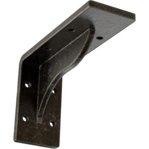 imageEkena Millwork BKTM02X18X06EBHWH Steel Bracket Embrey 2W x 18D x 6 12H Hammered WhiteAntiqued Warm Silver