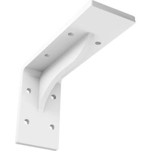 imageEkena Millwork BKTM02X18X06EBHWH Steel Bracket Embrey 2W x 18D x 6 12H Hammered WhiteWhite Primer Paintable