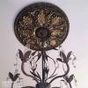 image11 38OD x 2P Acanthus Ceiling MedallionHandPainted Pale Gold