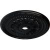 image31 12OD x 3 58ID x 1 34P Palmetto Ceiling MedallionHandPainted Jet Black