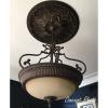 imageEkena Millwork Small Alexandria HandPainted Ceiling Medallion Copper Green PatinaSilver Metallic Series