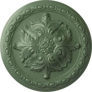 image11 38OD x 2P Acanthus Ceiling MedallionHandPainted Athenian Green