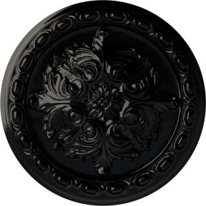 image11 38OD x 2P Acanthus Ceiling MedallionHandPainted Black Pearl