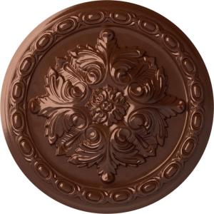 image11 38OD x 2P Acanthus Ceiling MedallionHandPainted Copper Penny