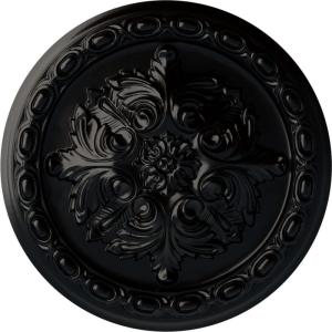 image11 38OD x 2P Acanthus Ceiling MedallionHandPainted Jet Black