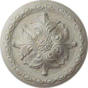 image11 38OD x 2P Acanthus Ceiling MedallionHandPainted Pot of Cream Crackle