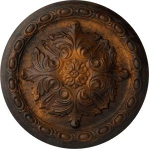 image11 38OD x 2P Acanthus Ceiling MedallionHandPainted Rust
