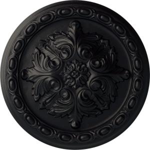 image11 38OD x 2P Acanthus Ceiling MedallionHandPainted Steel Gray