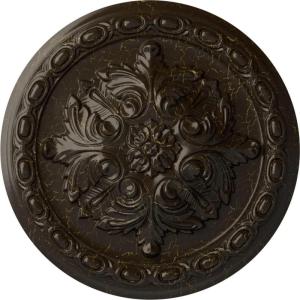 image11 38OD x 2P Acanthus Ceiling MedallionHandPainted Stone Hearth Crackle