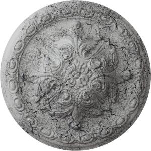 image11 38OD x 2P Acanthus Ceiling MedallionHandPainted Ultra Pure White Crackle