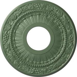 image12 18OD x 3 58ID x 78P Nadia Ceiling Medallion Fits Canopies up to 4 78Athenian Green Flat Finish