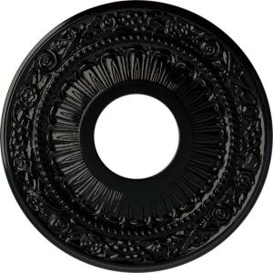 image12 18OD x 3 58ID x 78P Nadia Ceiling Medallion Fits Canopies up to 4 78Black Pearl Metallic Series