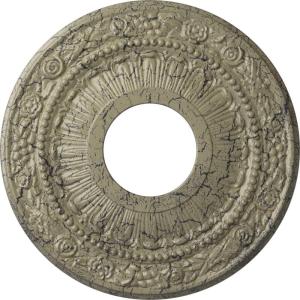 image12 18OD x 3 58ID x 78P Nadia Ceiling Medallion Fits Canopies up to 4 78Castle Stone Crackle Flat Finish