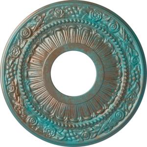 image12 18OD x 3 58ID x 78P Nadia Ceiling Medallion Fits Canopies up to 4 78Copper Green Patina Metallic Series