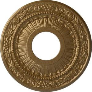 image12 18OD x 3 58ID x 78P Nadia Ceiling Medallion Fits Canopies up to 4 78Pale Gold Metallic Series