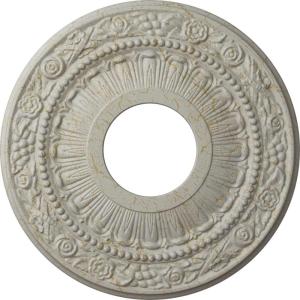image12 18OD x 3 58ID x 78P Nadia Ceiling Medallion Fits Canopies up to 4 78Pot of Cream Crackle Flat Finish